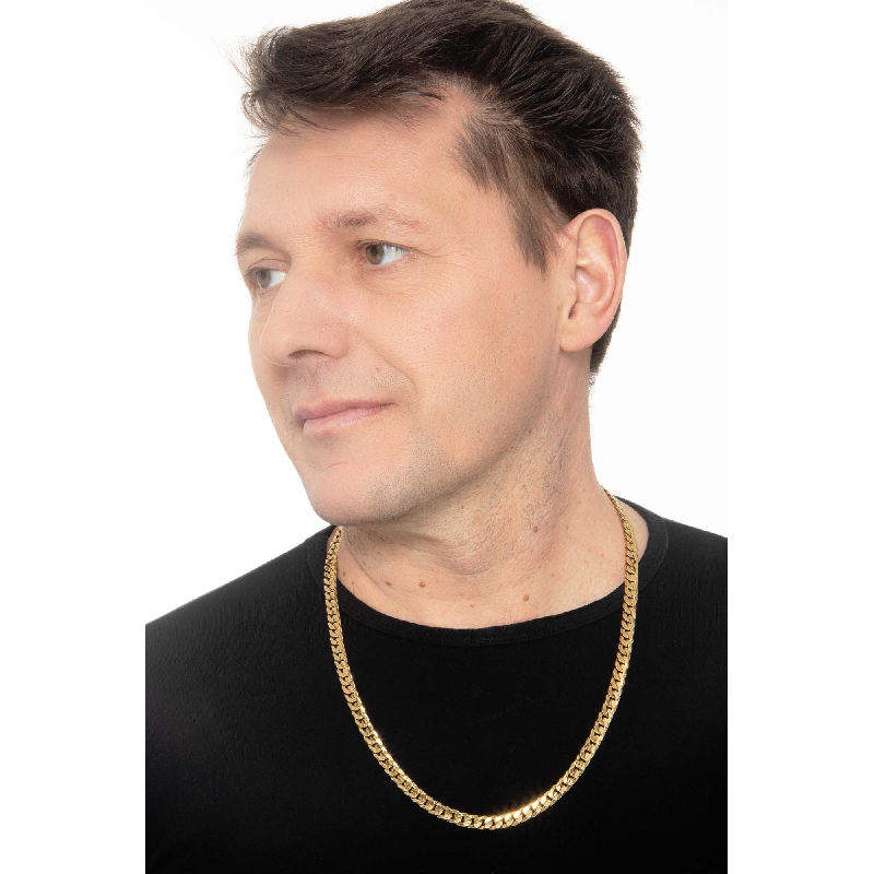 Collier groumette en or jaune 18k, 60 cm