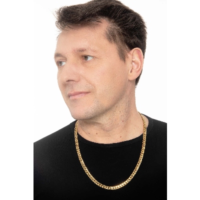 Collier groumette en or jaune 18k, 60 cm