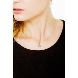 Collier avec pendentif à coeur en or blanc 18k  et diamant 0.04 ct  2