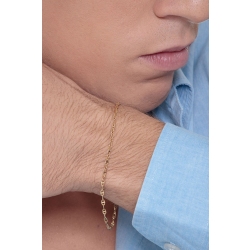 Bracelet homme en or jaune 18k avec mailles à étrier 2