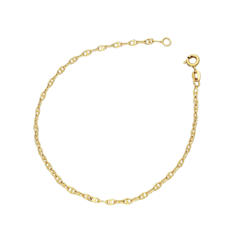 Bracelet homme en or jaune 18k avec mailles à étrier
