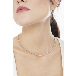 Collier tennis en or blanc 18 carats avec diamants taille brillant 2