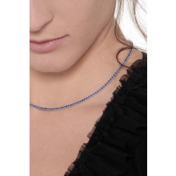 Collier de tennis en or blanc 18k avec saphirs  2