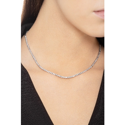 Collier tennis en or blanc 18k avec diamants ct 0,02