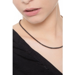 Collier tennis en or rose 18k avec diamants noirs brunis 2