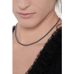Collier tennis en or blanc 18 carats avec diamants noirs 2