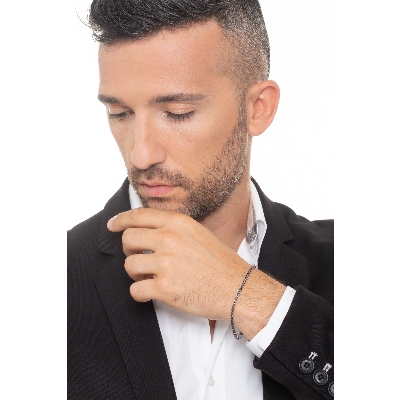 Bracelet Tennis en Or Blanc 18k et Diamants Noirs