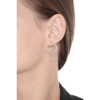 Pendientes de aro en oro blanco 18k con diamantes 0,66 ct