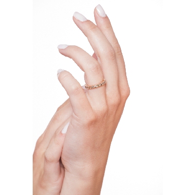 Bague Eternity en or rose 18k avec diamants brown