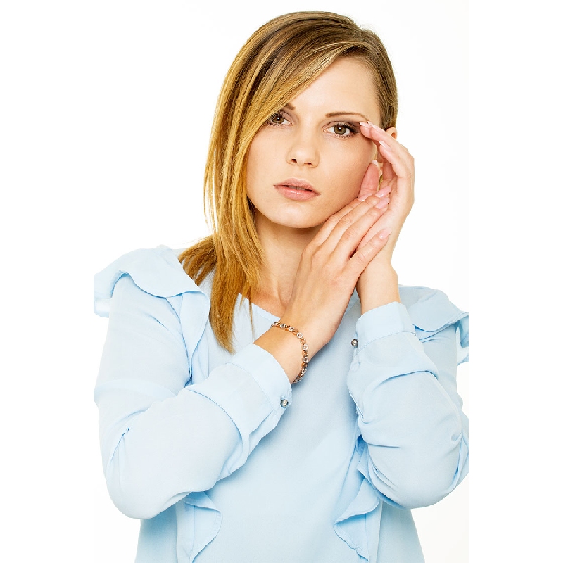 Bracelet or blanc et rose 18k forme ronde et diamants