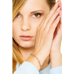 Bracelet or blanc et rose 18k forme ronde et diamants 2