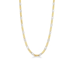 Collier homme en or jaune et blanc 18k, 50 cm