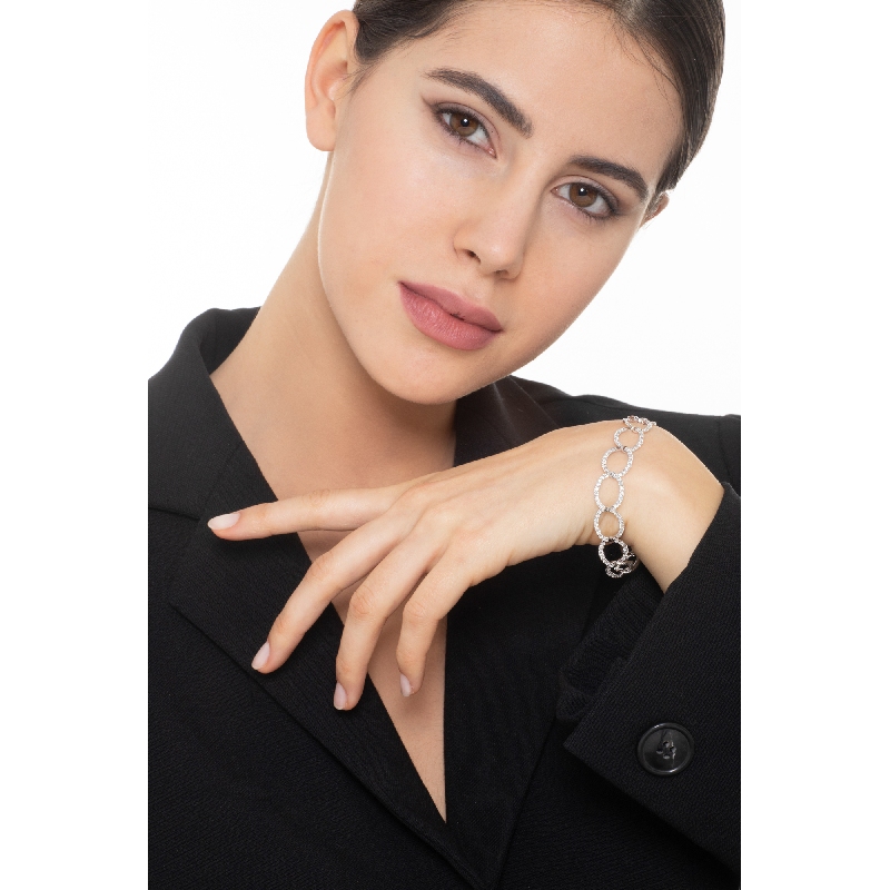 Bracelet femme en or blanc avec diamants