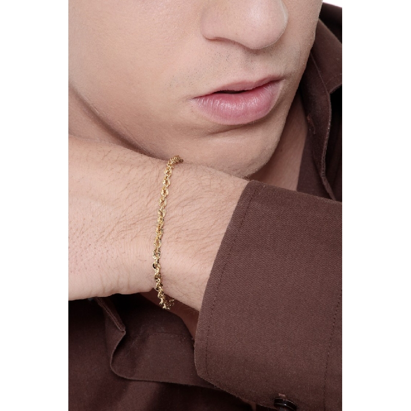 Bracelet en Or Jaune 18k a maillons diamantés de 19 cm