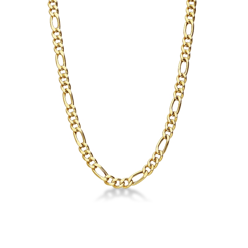 Collier plat en or jaune 18k, 50 cm