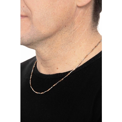 Collier avec barrettes alternées en or blanc et rose 