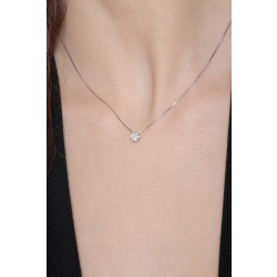 Collier illusion en or blanc 750 avec diamants 2
