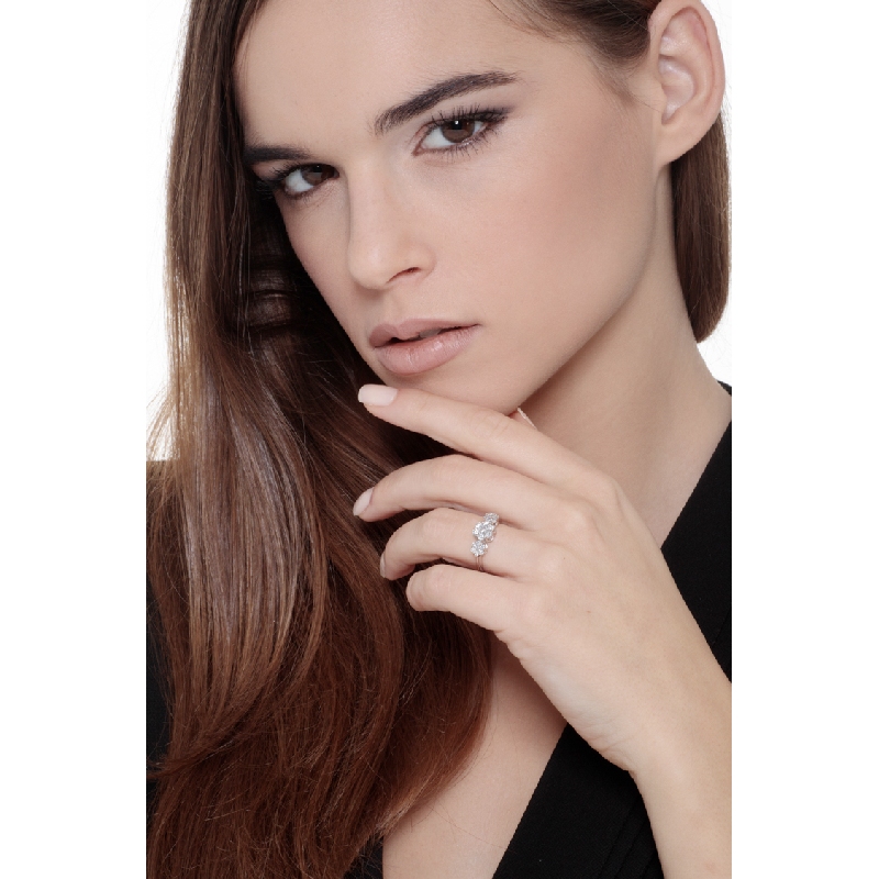 Bague Illusion Trilogy en or blanc 18 carats avec diamants