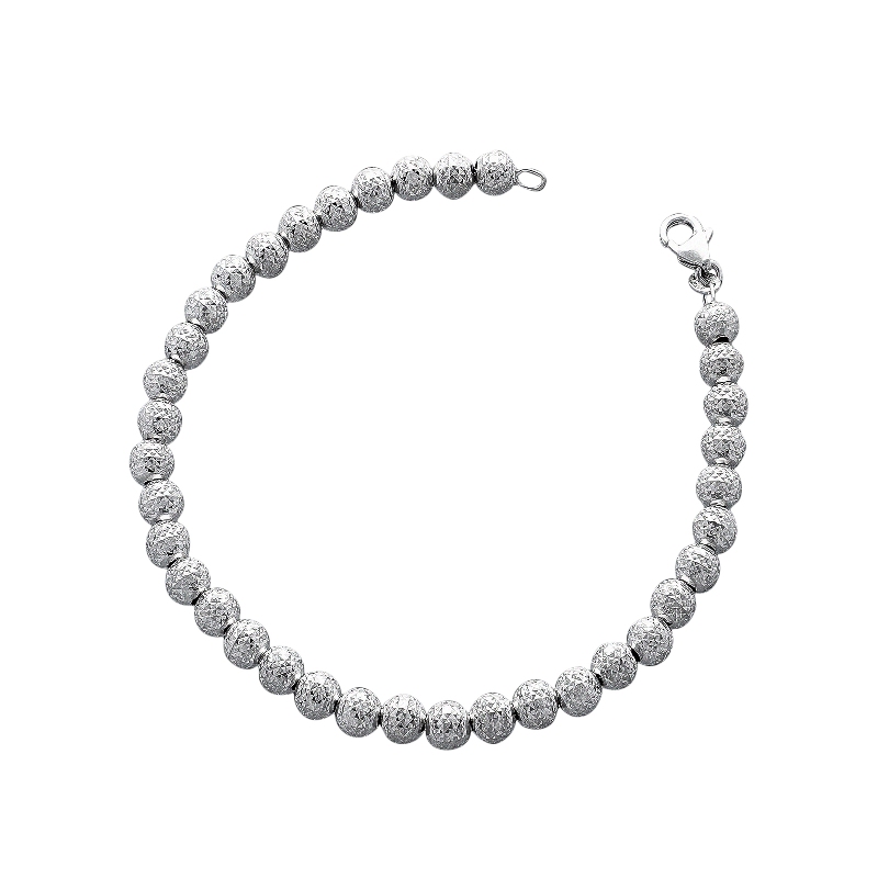 Bracelet fantaisie femme en or blanc diamanté 18k cm 19