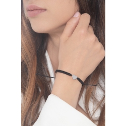Bracelet cœur en or blanc 18k serti de diamants en tissu 2