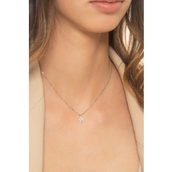 Collier or blanc 18k étoile diamants 2