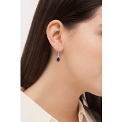 Boucles or blanc 18k avec saphirs ovales et diamants 2