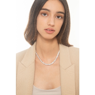 Collier tennis dégradé en or blanc 18k avec diamants 18,12 ct