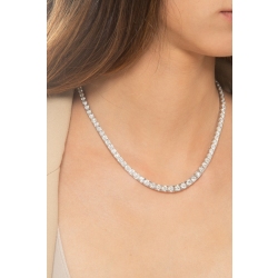 Collier tennis dégradé en or blanc 18k avec diamants 18,12 ct 2