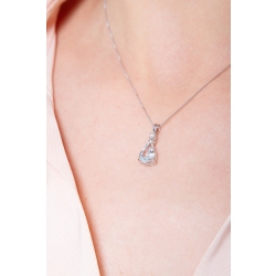 Collier pendentif en or blanc 18k aigue-marine et diamants 2