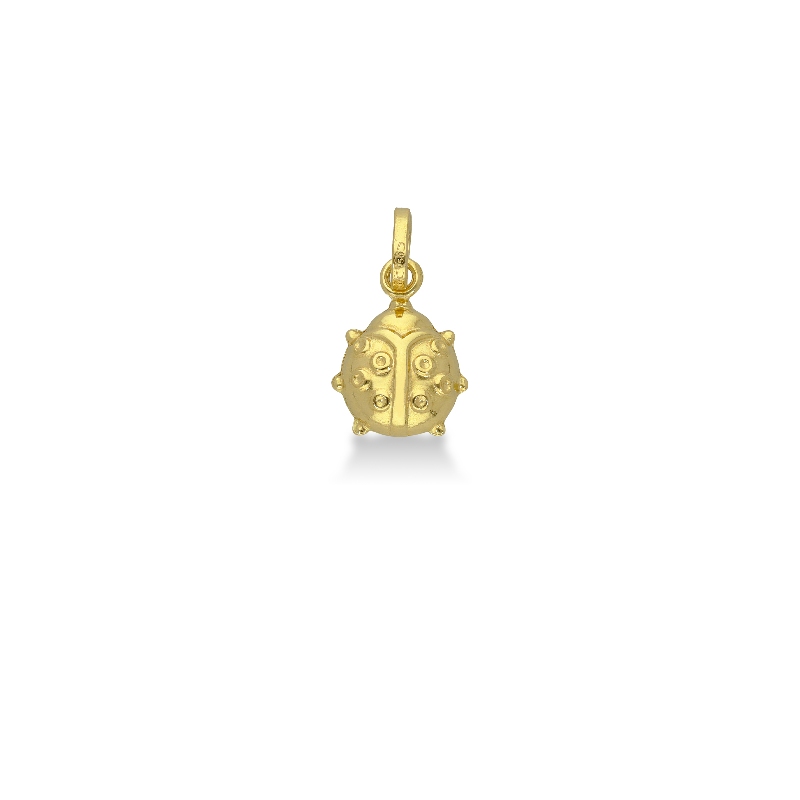 Pendentif coccinelle en or jaune 18k, 1 cm