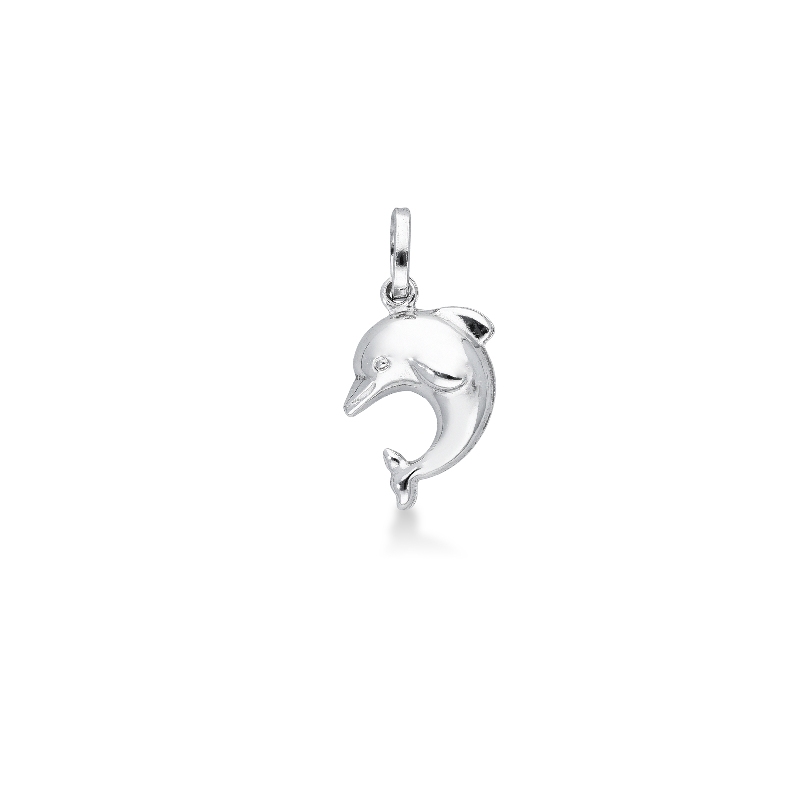 Pendentif dauphin en or blanc 18K