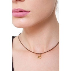 Pendentif fleur bombée en or jaune 18k 2