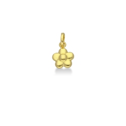 Pendentif fleur bombée en or jaune 18k