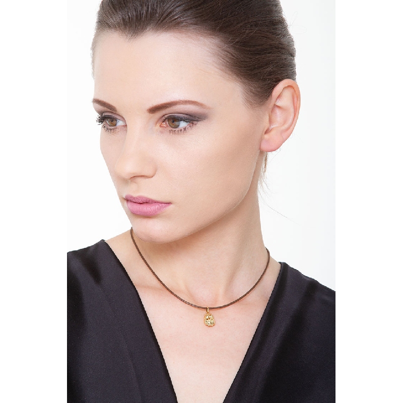 Pendentif hibou en or jaune 18k