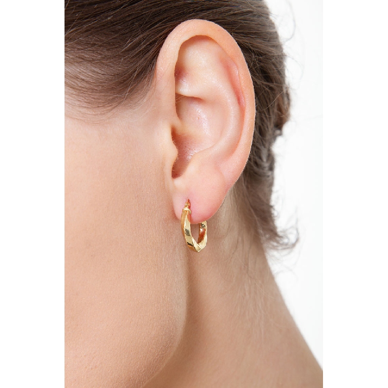 Créoles en or jaune diamantées