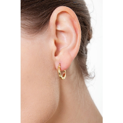 Créoles en or jaune diamantées