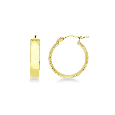 Boucles doreilles circulaires a tige plate en or jaune 18k