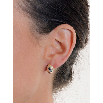 Boucles doreilles en or jaune blanc et rose 18k