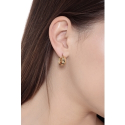 Boucles d’oreilles créoles pour femme en or jaune 18k de 1,5 cm 2