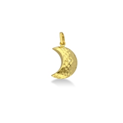 Pendentif lune en or jaune 18 carats diamanté