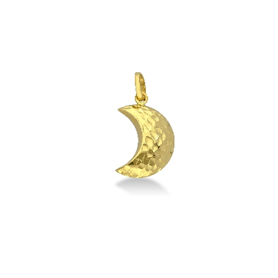 Pendentif lune en or jaune 18 carats diamanté