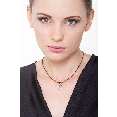 Pendentif cœur en or blanc 18K diamanté