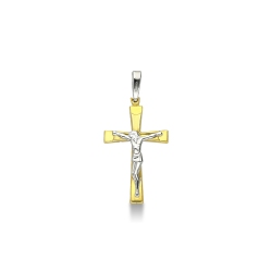 Pendentif croix en or 18 carats avec Christ