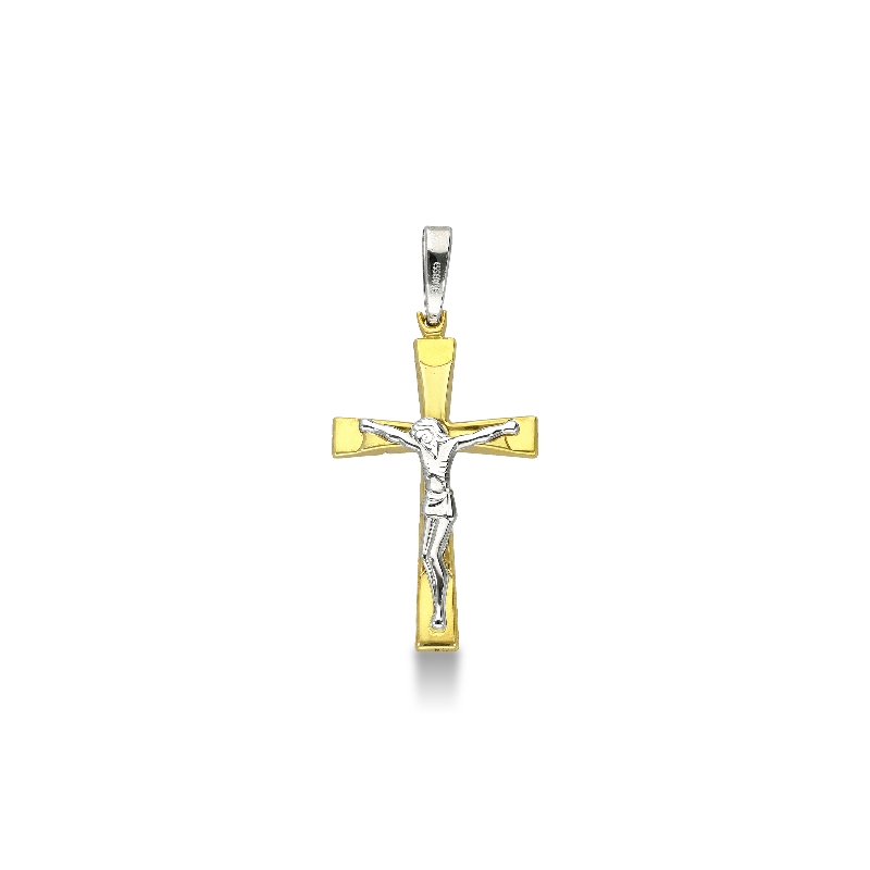 Pendentif croix en or 18 carats avec Christ