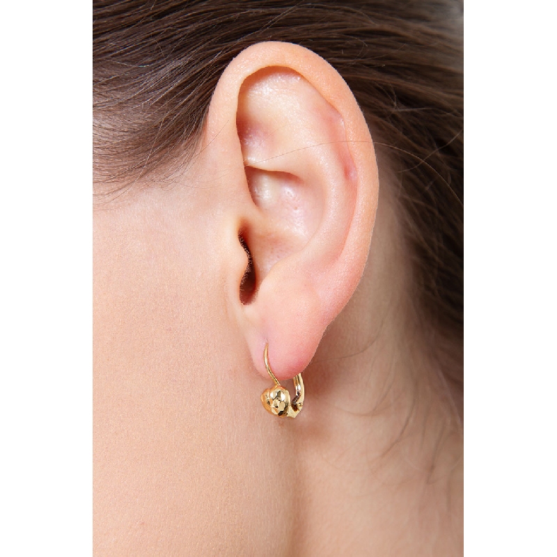 Boucles d’oreilles en forme de cœur en or jaune 18