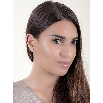 Boucles d'oreilles boule en or blanc 18k