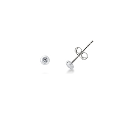 Clous d’oreilles en or blanc 18K ornés de zircones