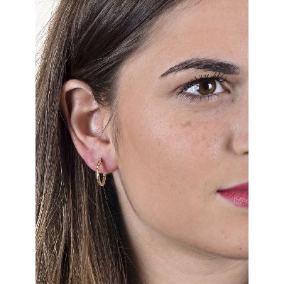 Boucles d’oreilles ovales en or jaune diamantées