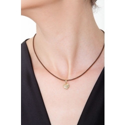 Pendentif cœur diamanté en or jaune 18k 2