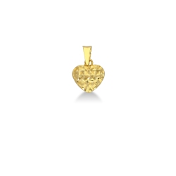 Pendentif cœur diamanté en or jaune 18k